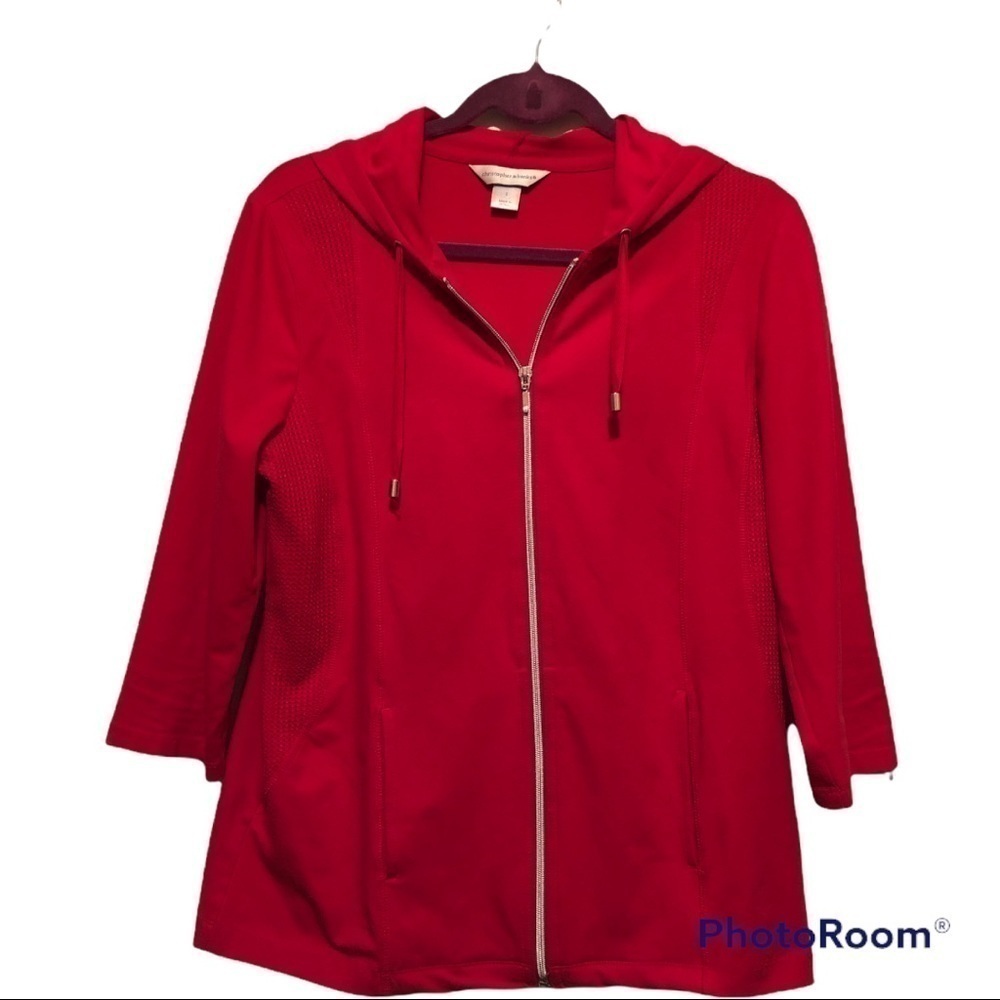 Christopher &Banks zip front jacket with hood